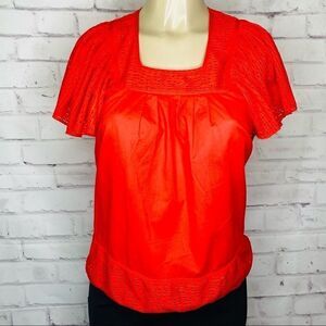 Anthropologie Pepin Eyelet Flutter Sleeve Top